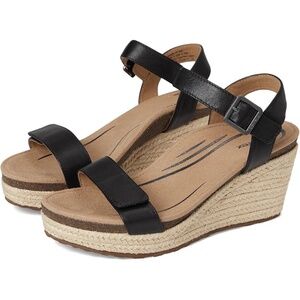 Like New |•AETREX•| Sydney Black Leather Sandals Size 10.5-11 EU 42 UK 8.5-9